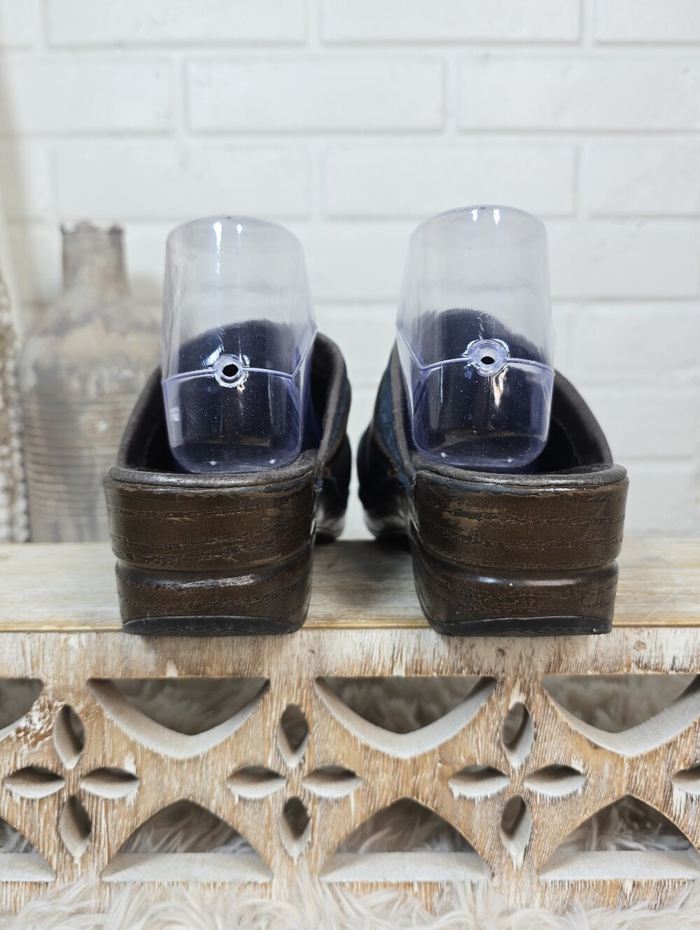 Dansko Navy Leather Croc Embossed Tassel Clog Size 9.5/10 US - Picture 7 of 11
